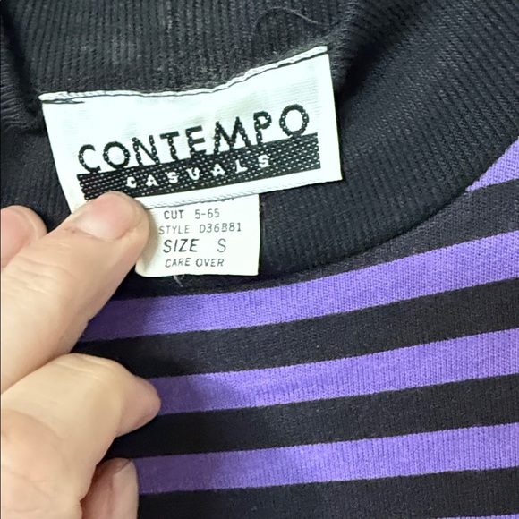 Elegant Purple and Black Striped Women's Dress - Picture 2 of 3